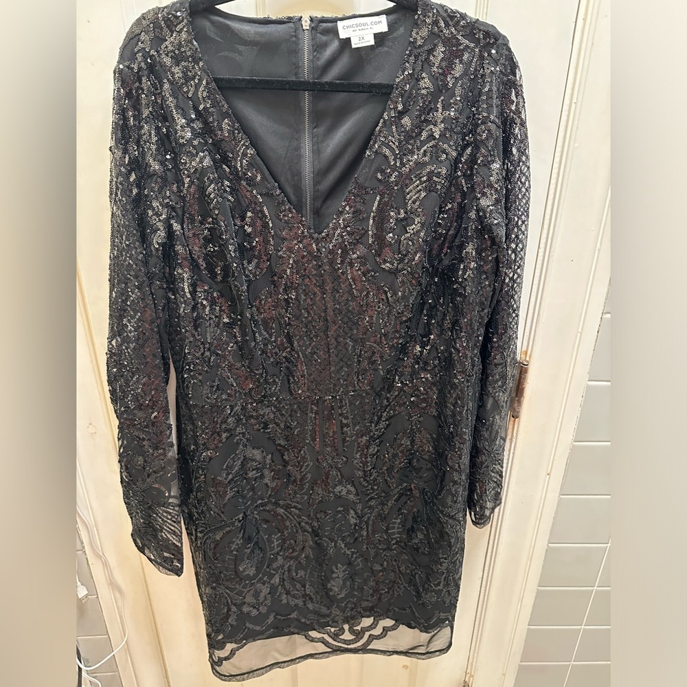 Black sequin dress